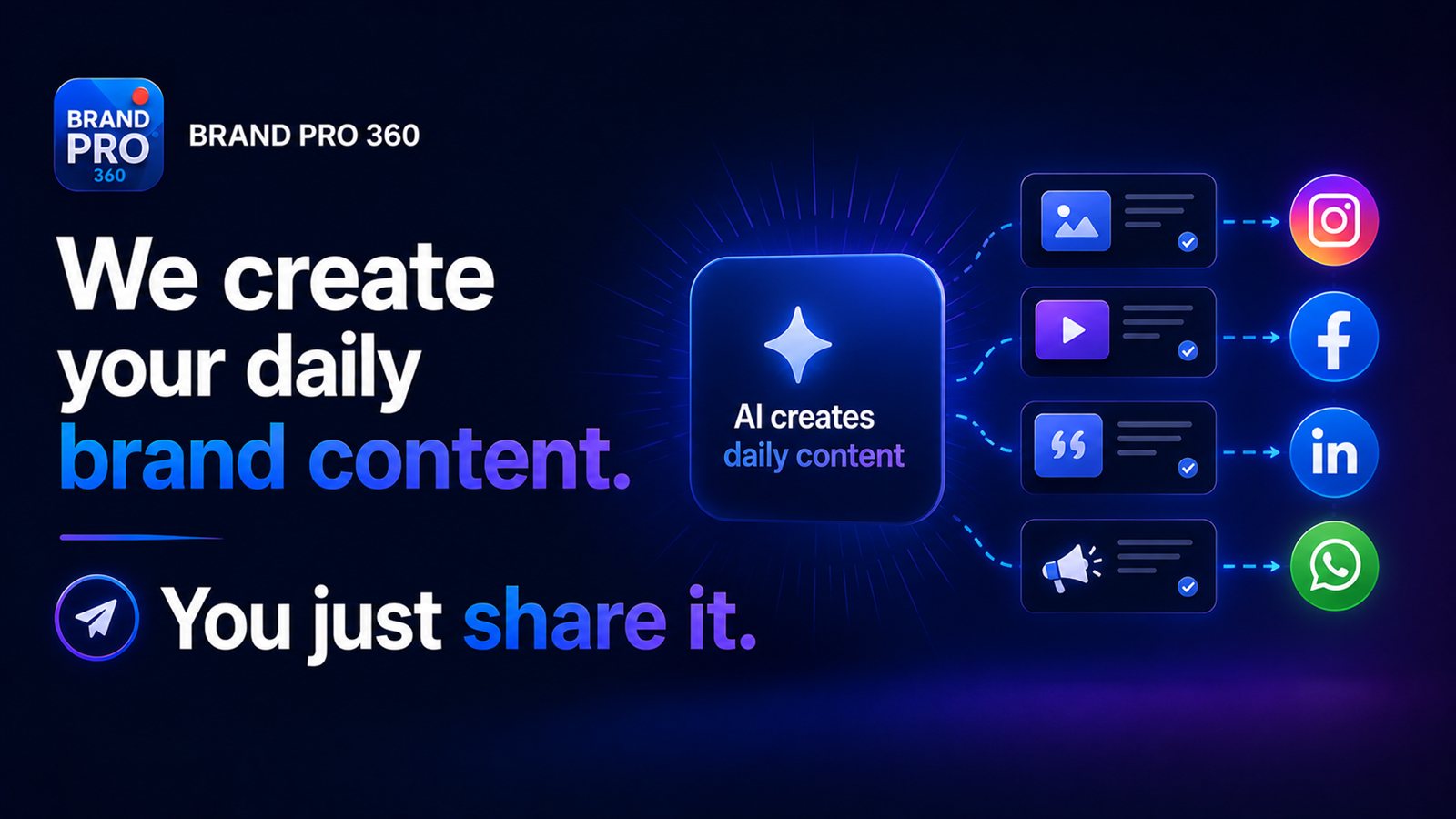 We create your daily brand content — you just share it